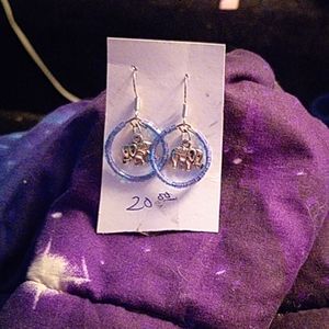 Sterling dangle hoop vintage delica earrings